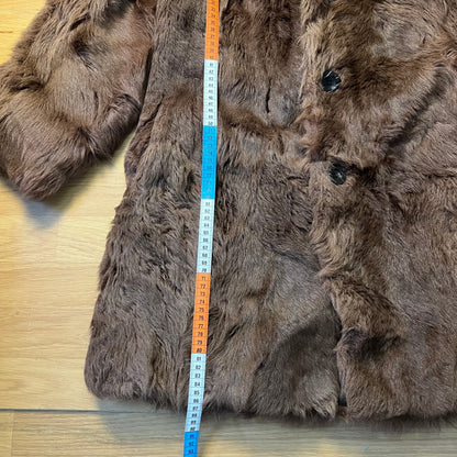 Manteau mi-long fausse fourrure marron - by ZAINAB