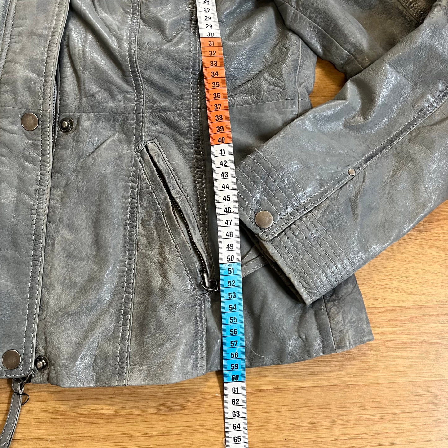 Veste en cuir Mariel grise – Taille M