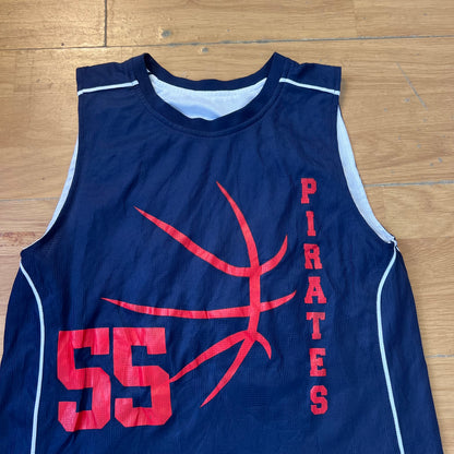 T-shirt basketball bleu marine et blanc - Sport-Tek - Taille XL