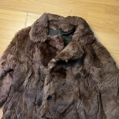 Manteau mi-long fausse fourrure marron - by ZAINAB