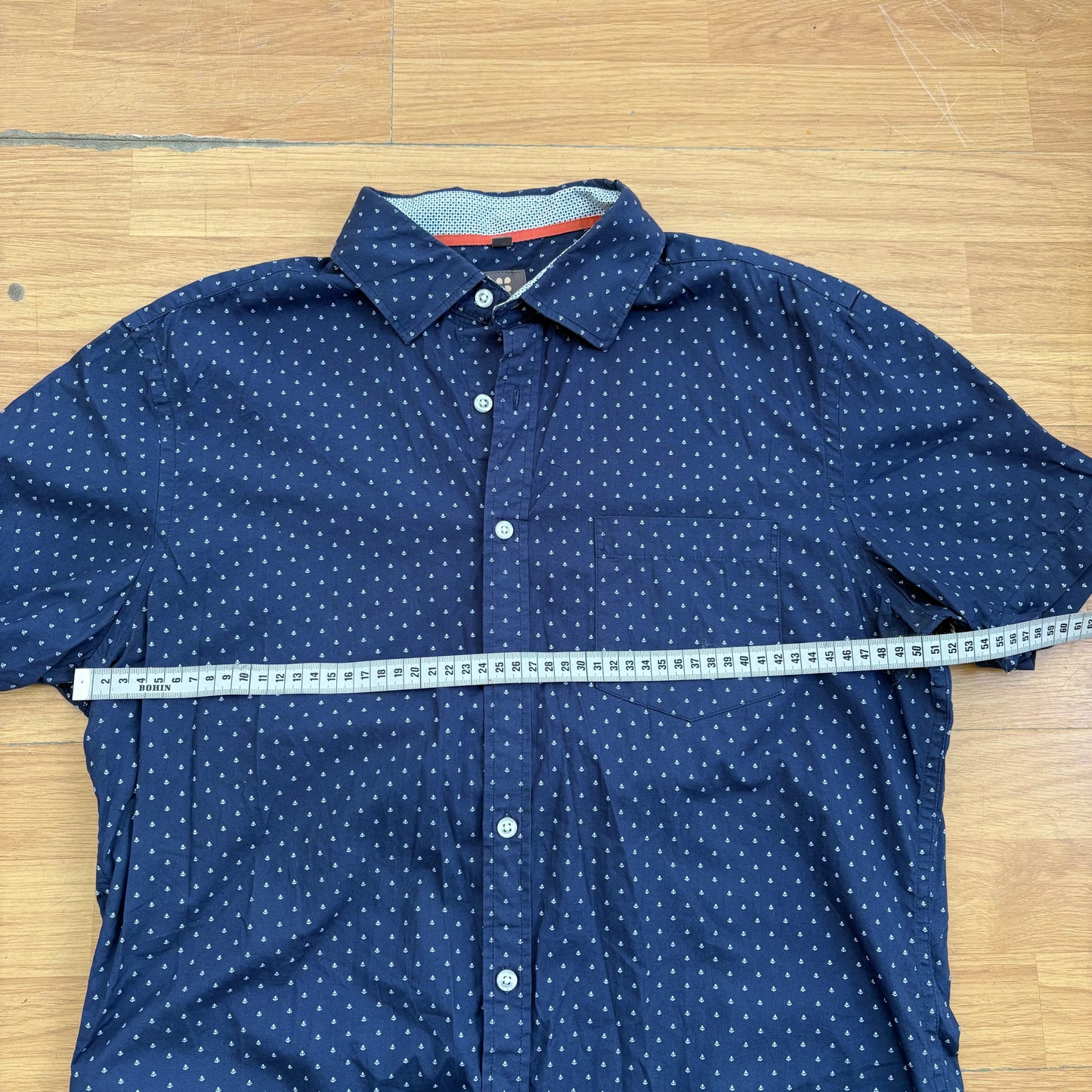 Chemise à manches courtes bleue à motif - Taille L