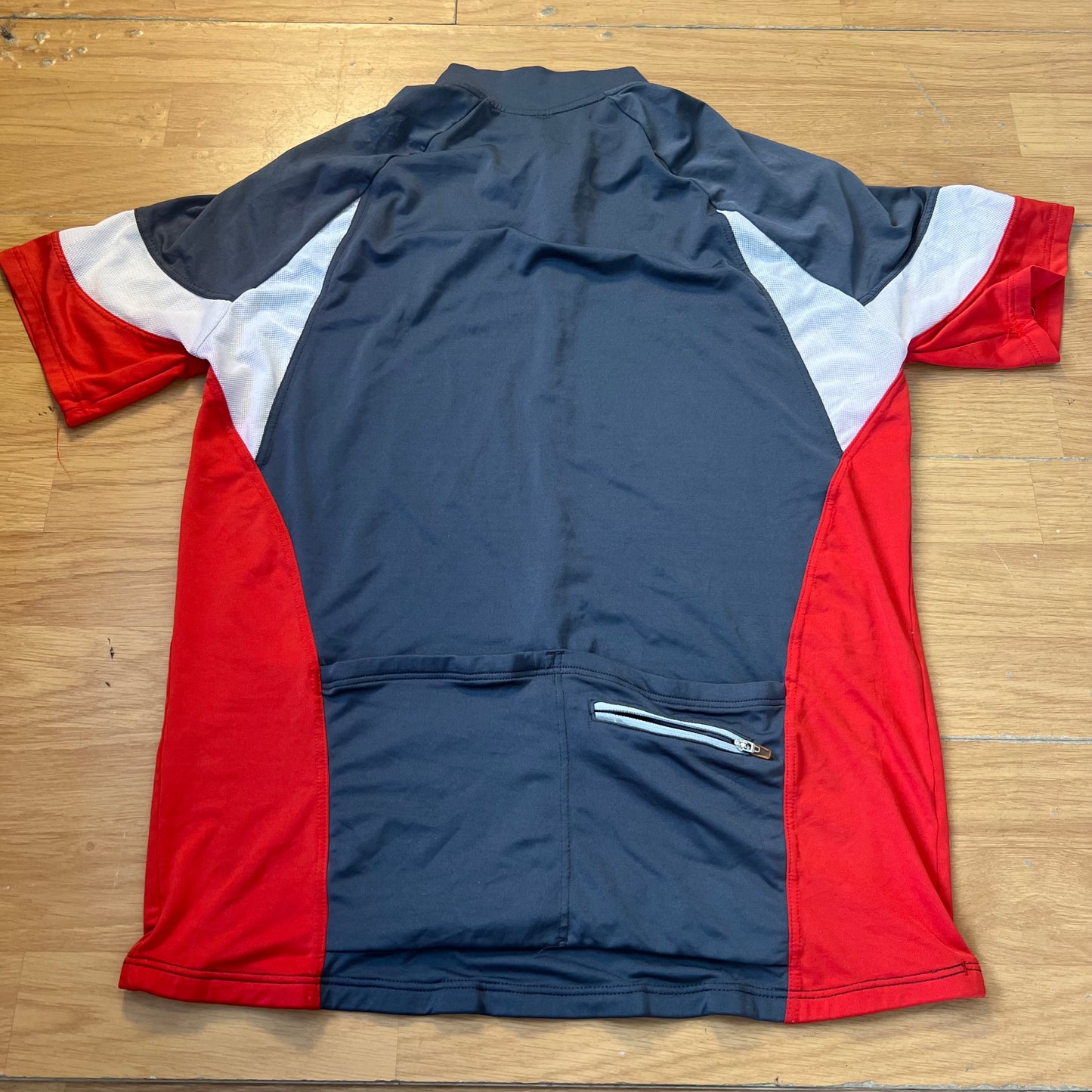 T-shirt de vélo gris, blanc et rouge - Taille L