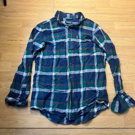 Chemise à carreaux bleu et vert - Chaps - Taille S