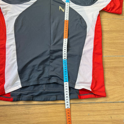 T-shirt de vélo gris, blanc et rouge - Taille L