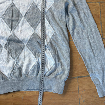Pull en maille col V gris - Tommy Hilfiger - Taille M