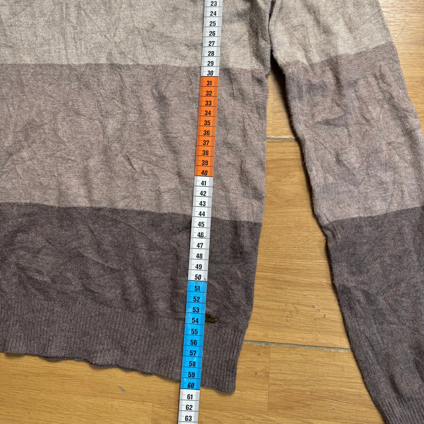 Pull col roulé crème et marron - Calvin Klein - Taille S/M