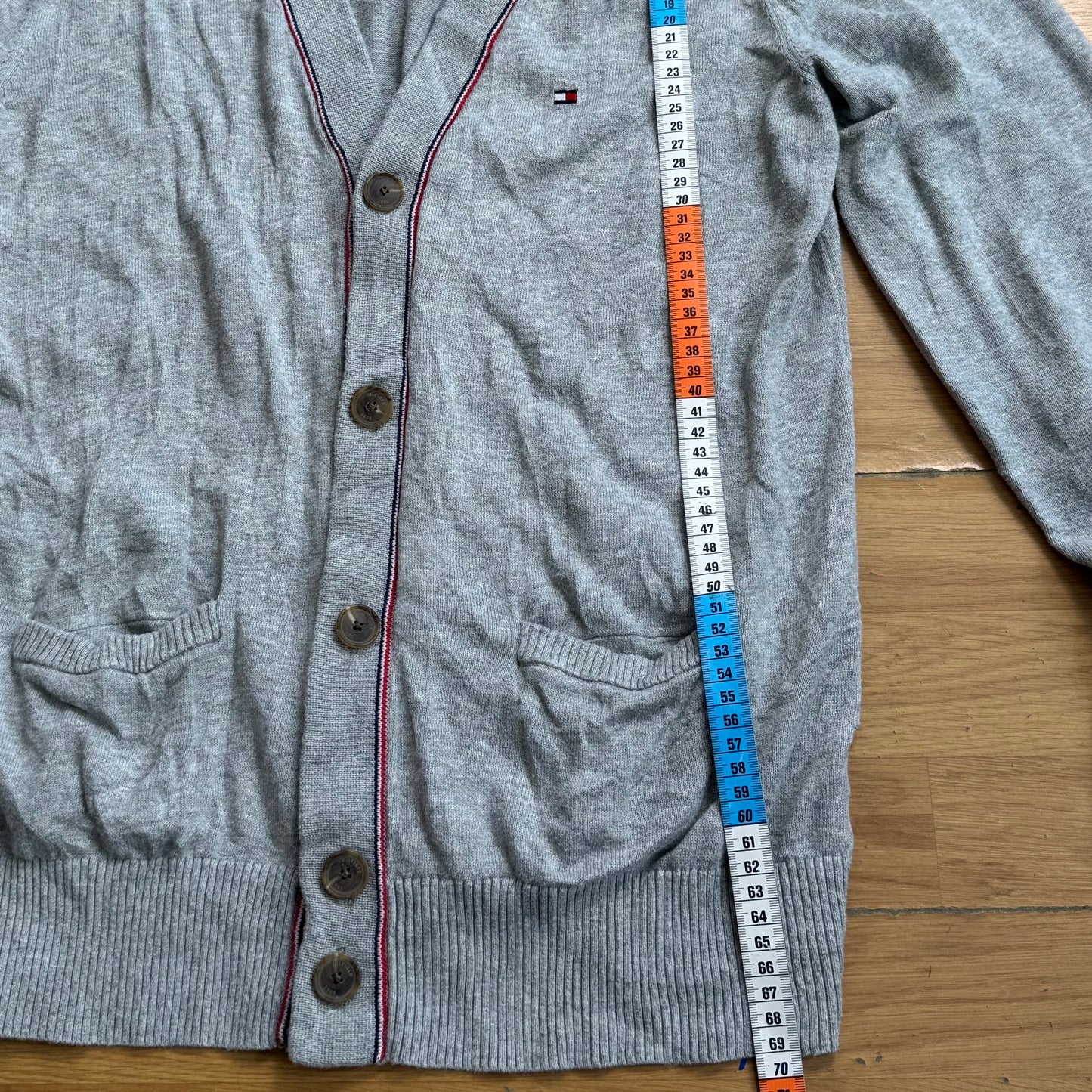 Pull boutonné gris - Tommy Hilfiger - Taille M