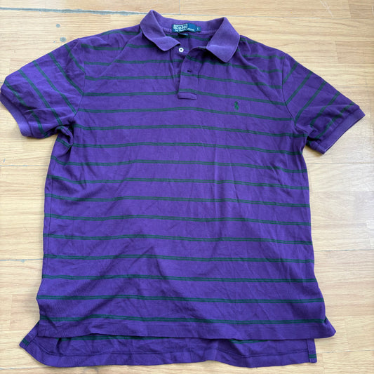 Polo rayé violet - Polo by Ralph Lauren - Taille L