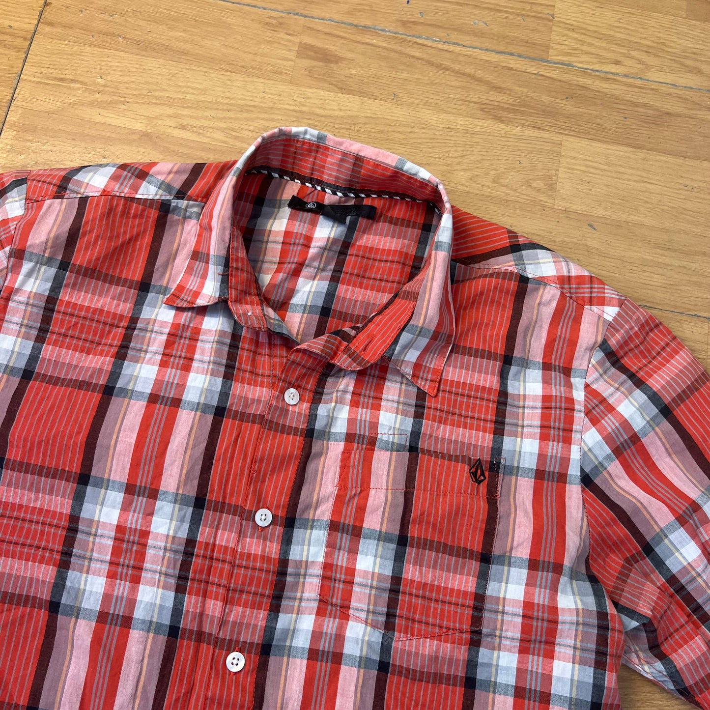 Chemise courte orange tartan - Volcom - Taille M