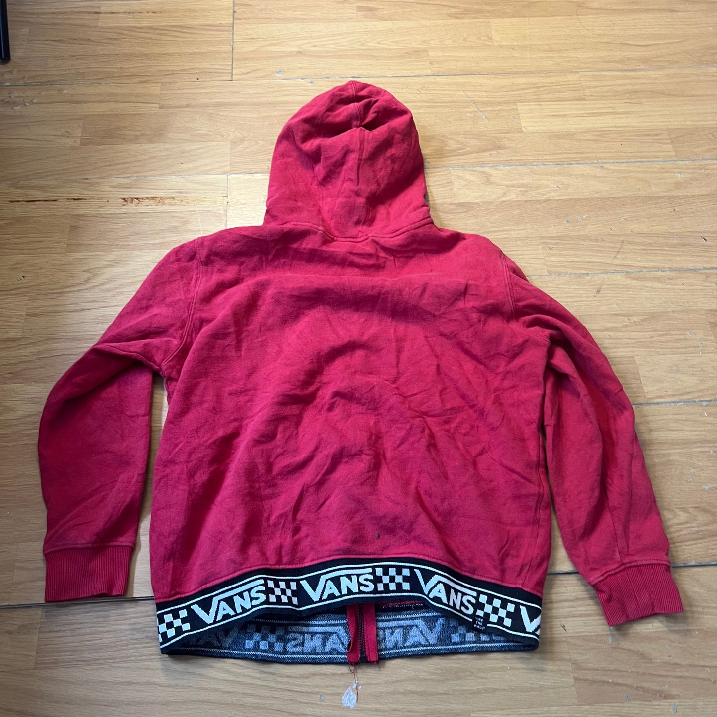Sweat à capuche zippé rouge - Vans - Taille M