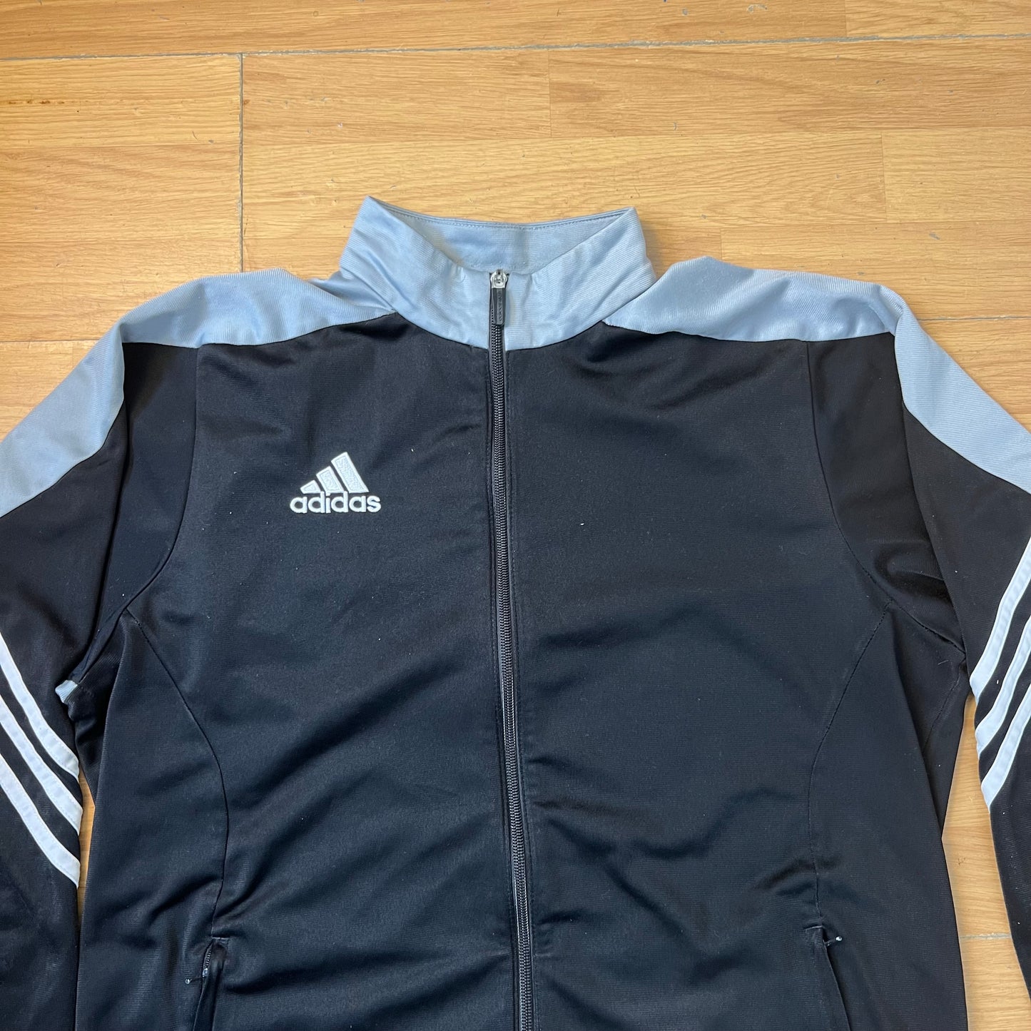 Sweat zippé noir et gris - Adidas - Taille L
