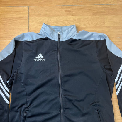 Sweat zippé noir et gris - Adidas - Taille L