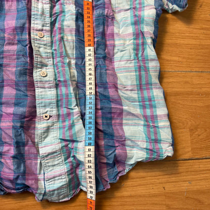 Chemise manches courtes à carreaux bleu et violet - Nautica - Taille L