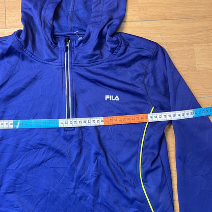 Sweat à capuche sport demi-zip bleu foncé - Fila - Taille M