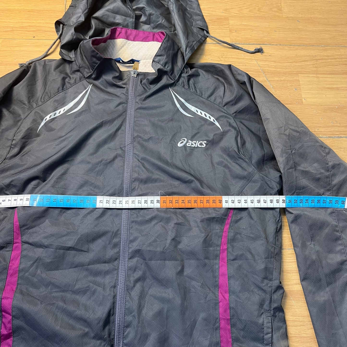 Veste coupe-vent gris et violet - Asics - Taille M