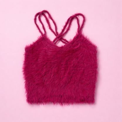 Top court fuchsia très doux avec bretelles réglables by ZAINAB