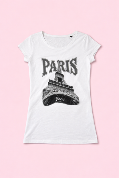 T-shirt blanc Paris - by ZAINAB