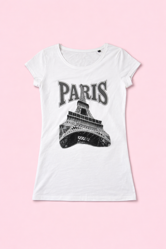 T-shirt blanc Paris - by ZAINAB