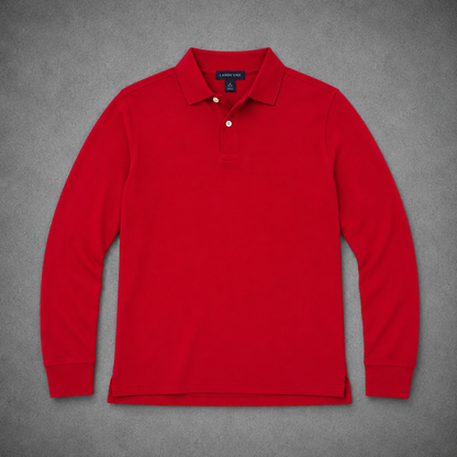 Polo manches longues rouge - Lands’ End - Taille M