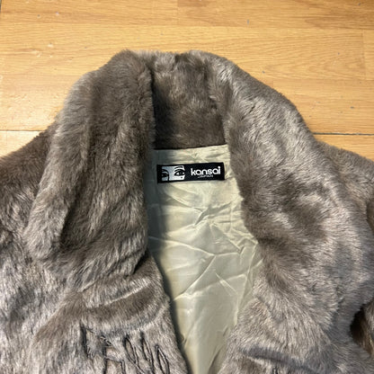 Manteau fausse fourrure gris-marron by ZAINAB