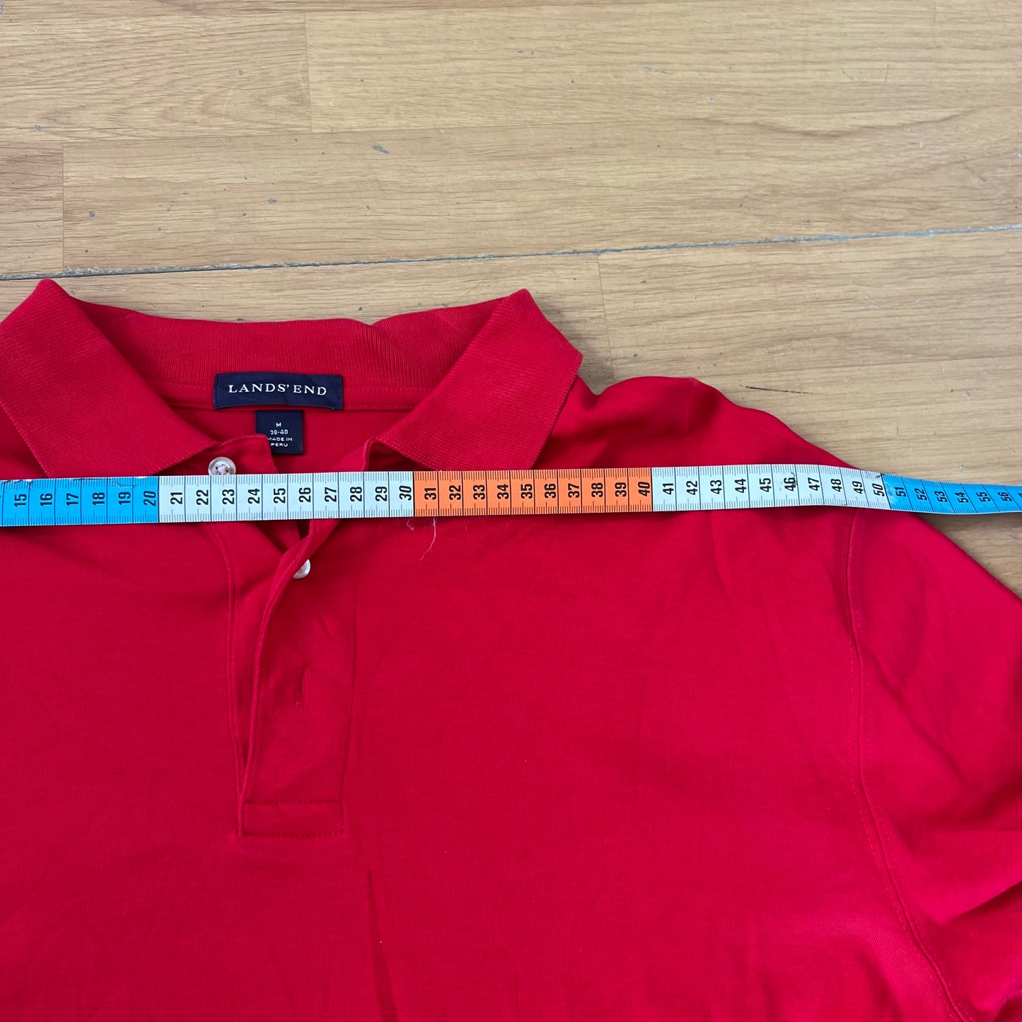 Polo manches longues rouge - Lands’ End - Taille M