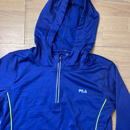 Sweat à capuche sport demi-zip bleu foncé - Fila - Taille M