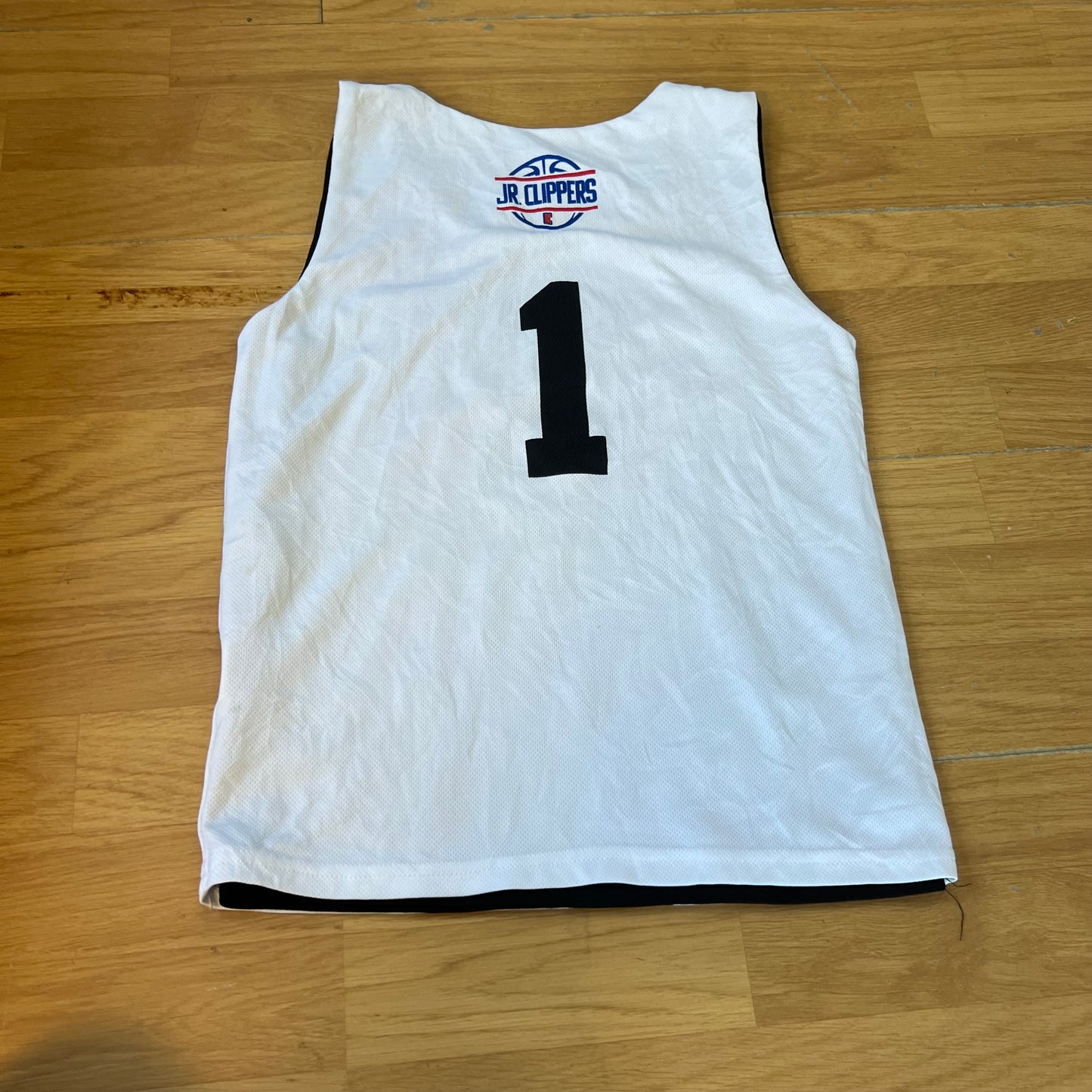T-shirt basketball réversible junior Los Angeles Clippers blanc et noir - Taille S