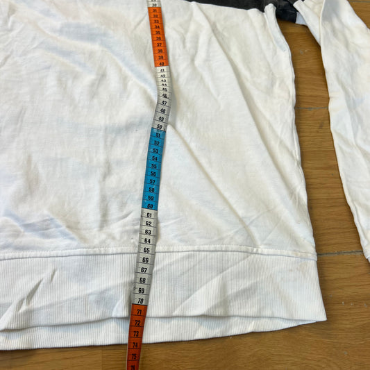Sweat blanc et noir sans capuche - Calvin Klein - Taille L