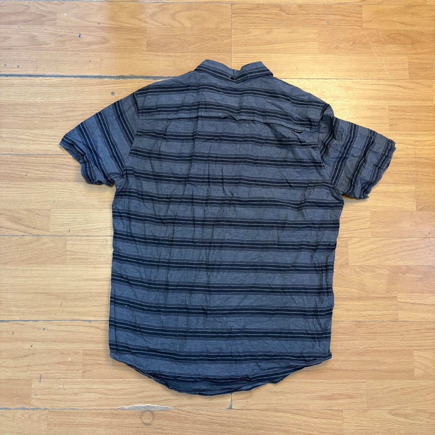 Chemise manches courtes rayée grise - Hurley - Taille L