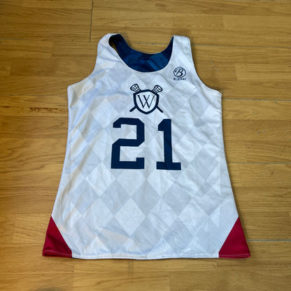 Maillot de crosse réversible bleu et blanc - Taille M
