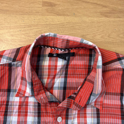 Chemise courte orange tartan - Volcom - Taille M