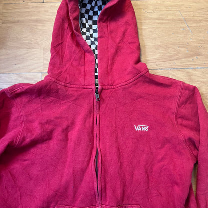 Sweat à capuche zippé rouge - Vans - Taille M