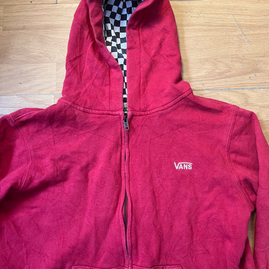 Sweat à capuche zippé rouge - Vans - Taille M