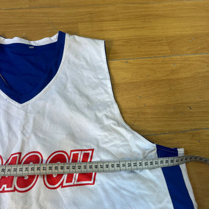 T-shirt basketball réversible blanc et bleu - Lucas Oil - Taille XXXL
