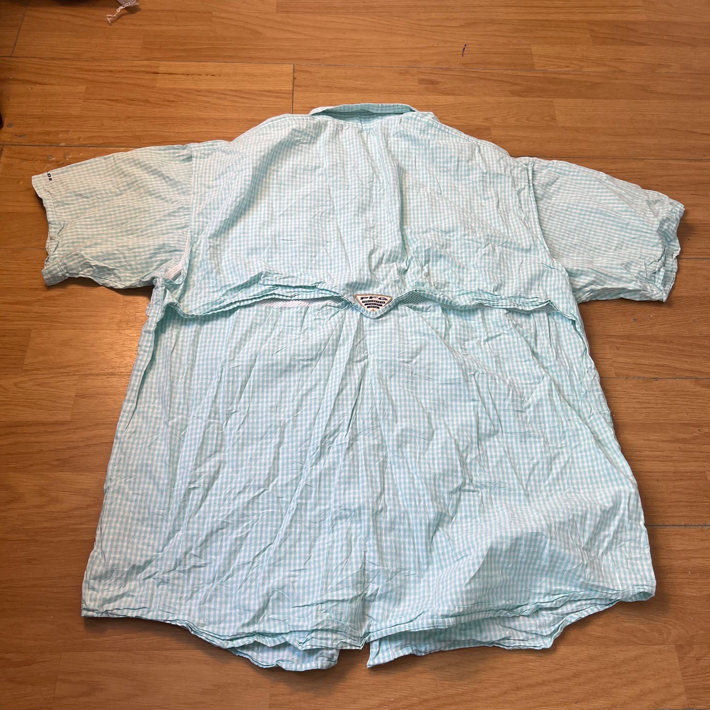 Chemise manches courtes à carreaux bleu et blanc - Columbia - Taille L