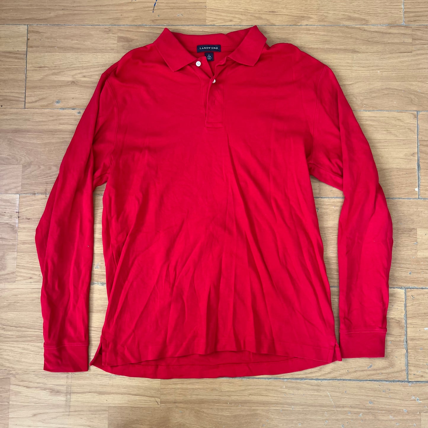 Polo manches longues rouge - Lands’ End - Taille M