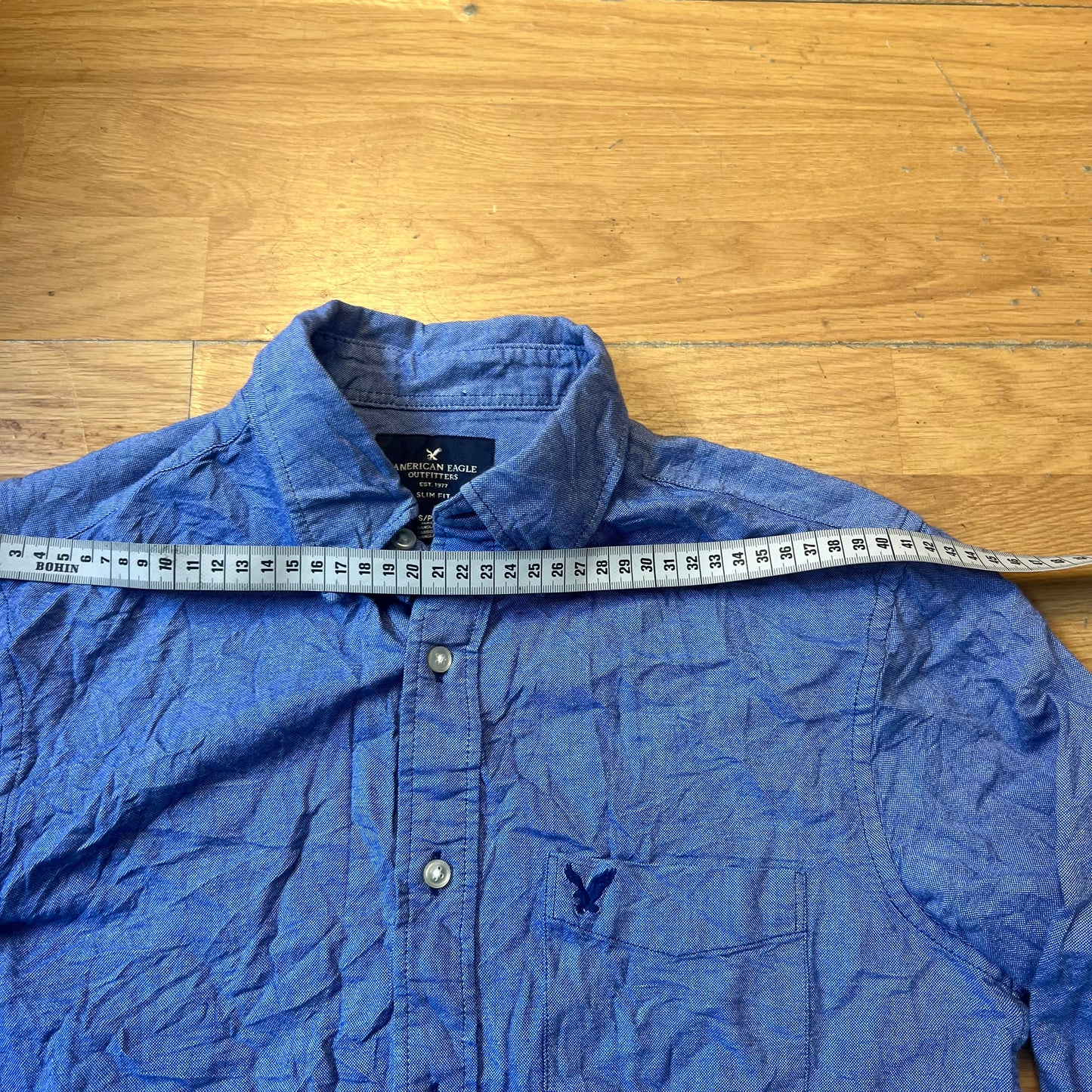 Chemise slim fit bleu - American Eagle - Taille S