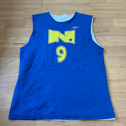 T-shirt basketball bleu et jaune - Reebok - Taille M