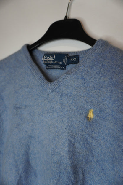 Pull Ralph Lauren bleu - by PRMEC - Taille indiquée : XXL - Taille réelle estimée : XXS / XS