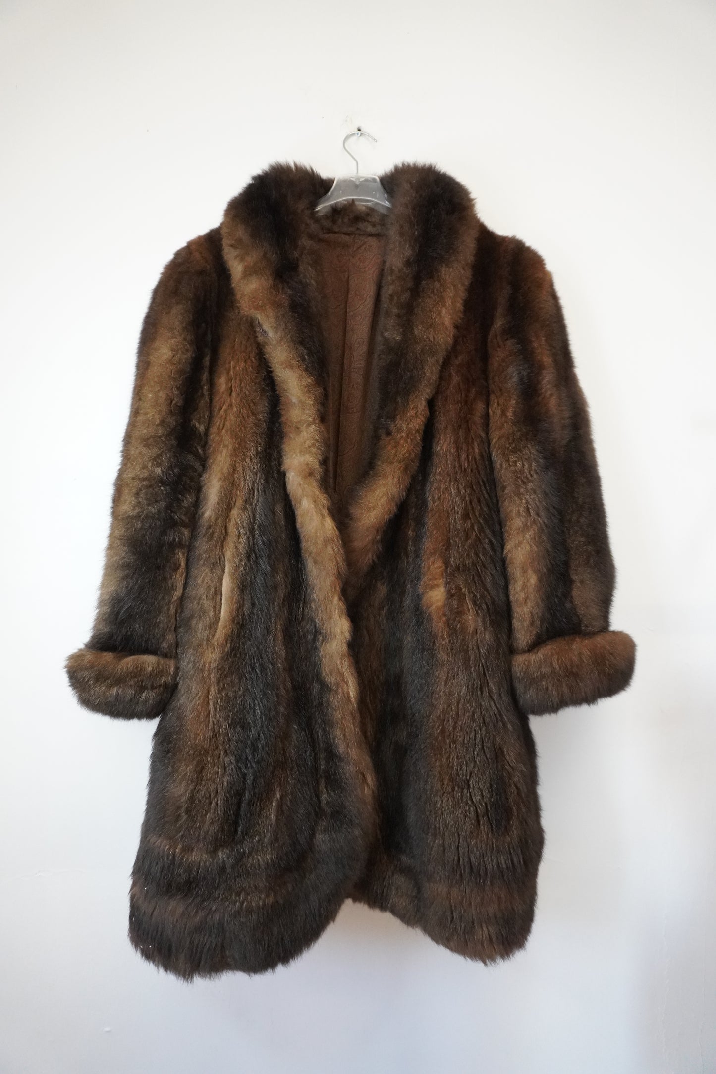 Manteau fourrure marron – Taille – L