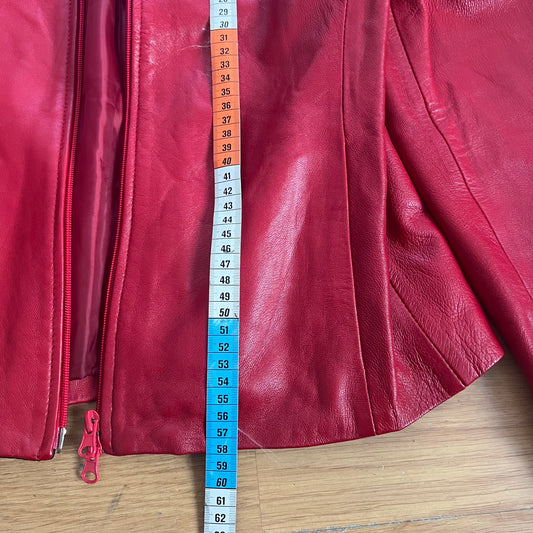 Veste en cuir rouge et noir - Modac - Taille 42 by SARLOTTE