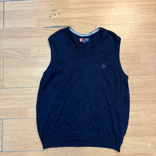 Pull en maille sans manche bleu marine - Chaps - Taille L