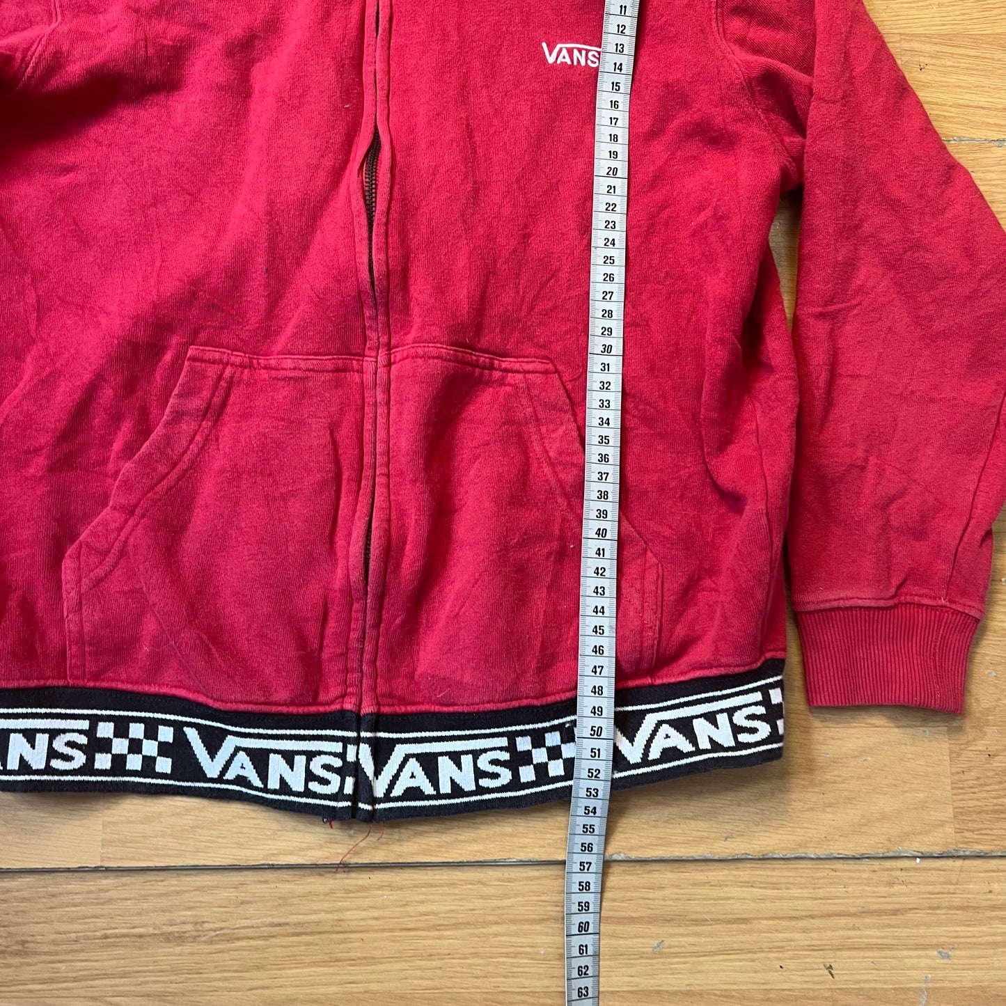 Sweat à capuche zippé rouge - Vans - Taille M