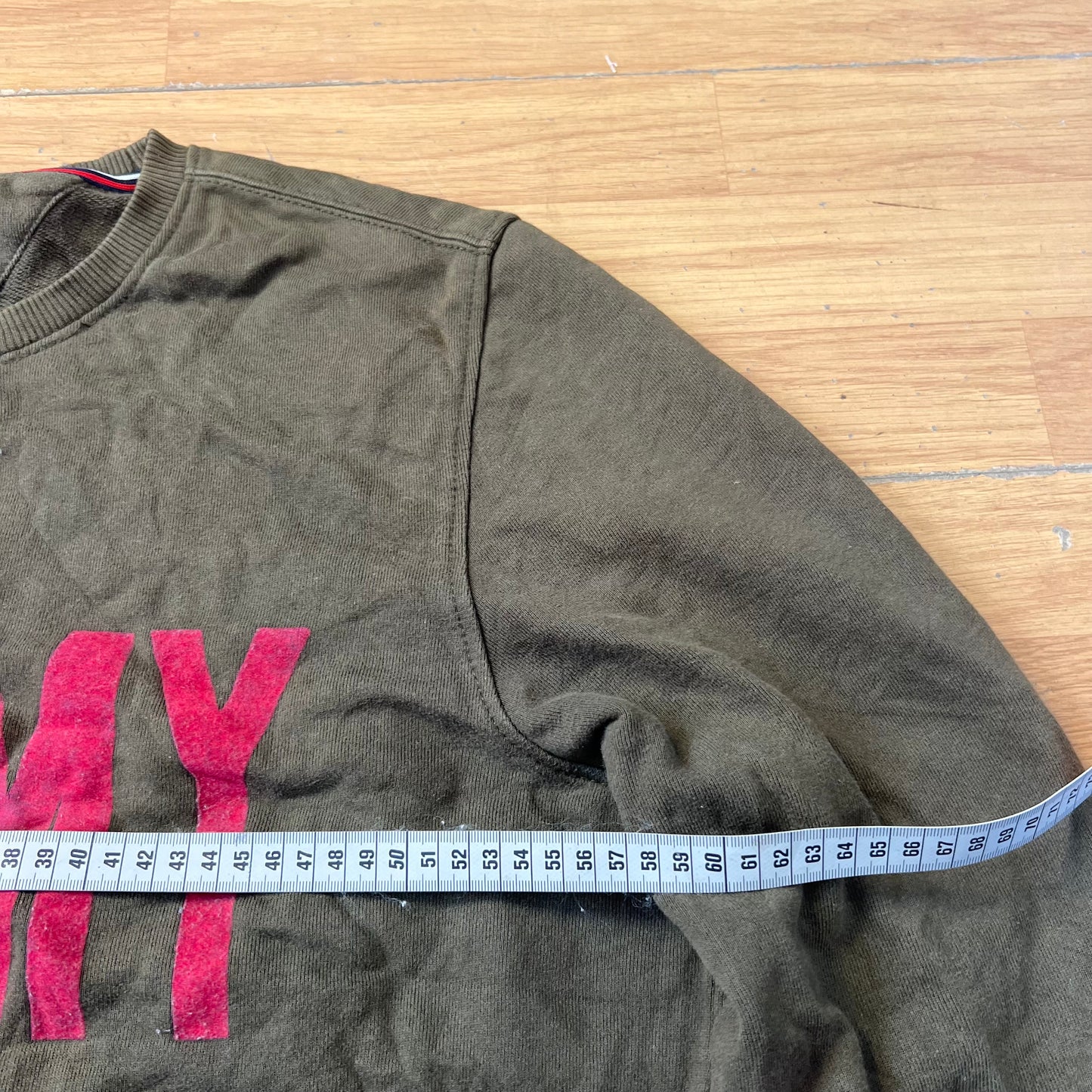 Sweat vert et rose sans capuche - Tommy Hilfiger - Taille XL