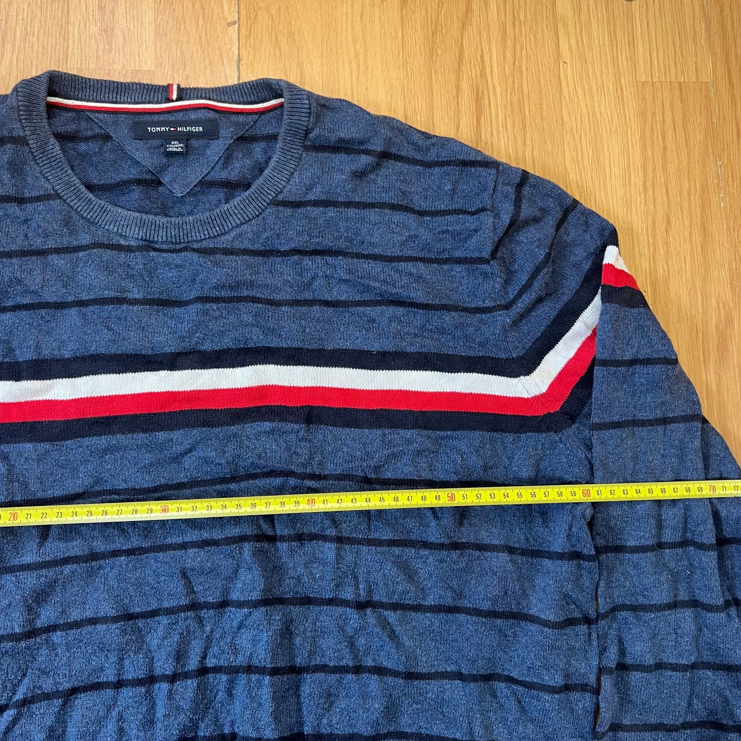 Pull rayé bleu - Tommy Hilfiger - Taille XXL
