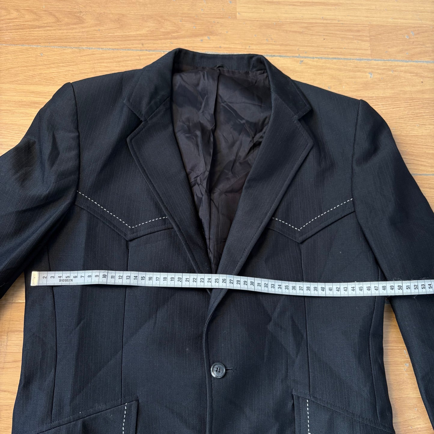 Blazer noir détails de coutures blancs - Montgomery Ward & Company - Taille 40