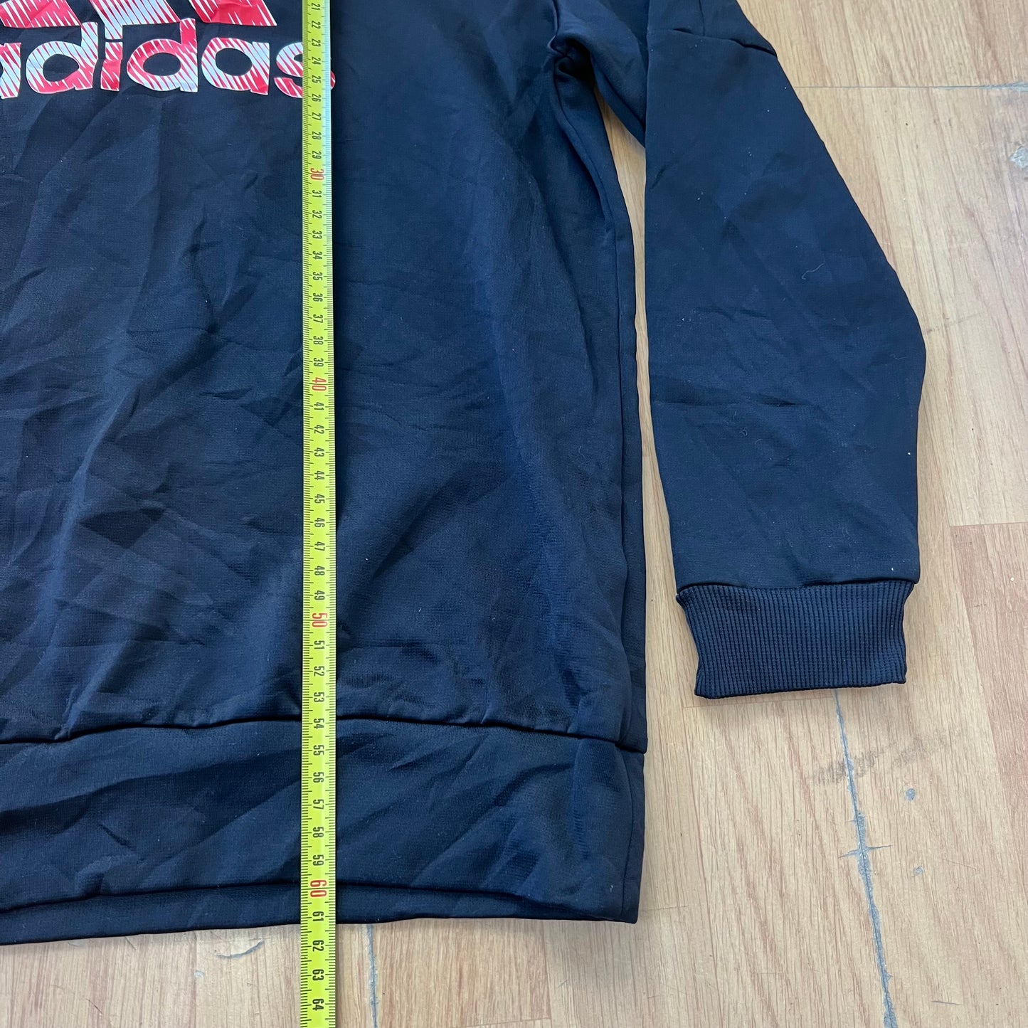 Sweat noir et rouge sans capuche - Adidas - Taille M