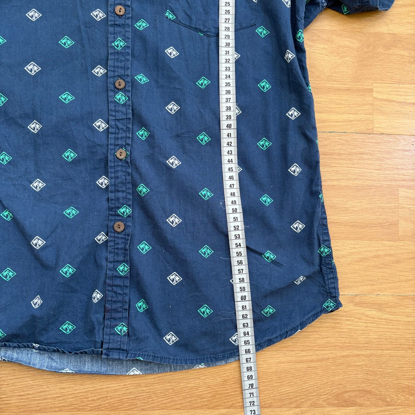 Chemise à manches courtes bleue à motif palmiers - Cactus - Taille S