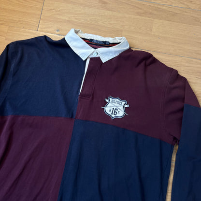Polo manches longues rouge et bleu - Tommy Hilfiger - Taille XXL