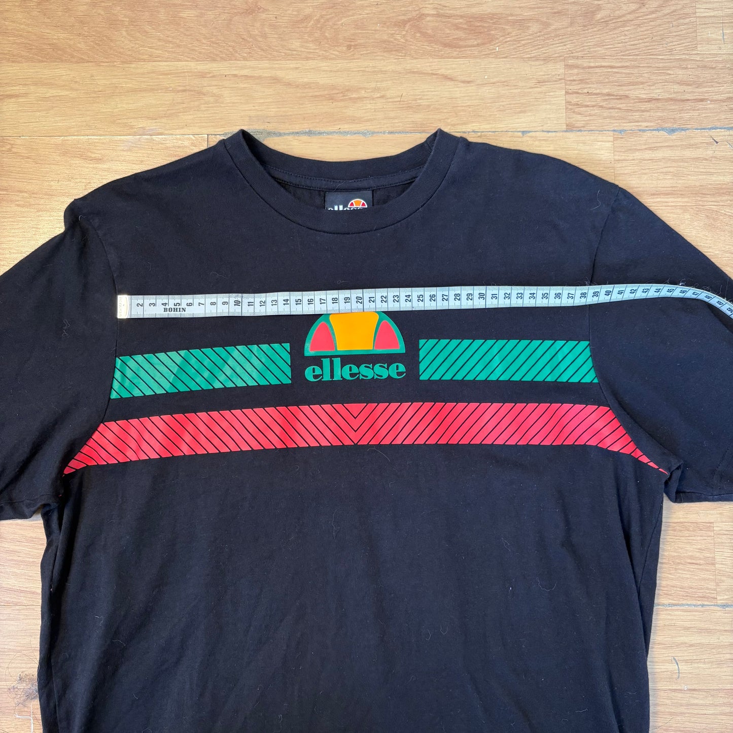 T-shirt noir logo rouge et vert - Ellesse - Taille L
